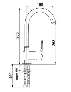 Смеситель для кухни Ulgran Classic U-006-308 чёрный
